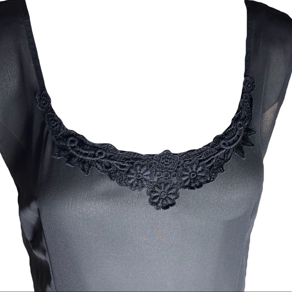 Black Lace Slip Sheer Dress - Picture 2 of 7